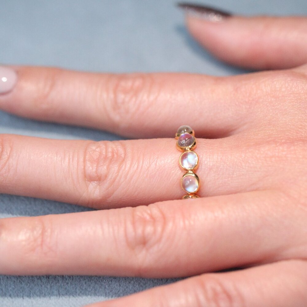 Moonstone Infinity and Half Band Ring